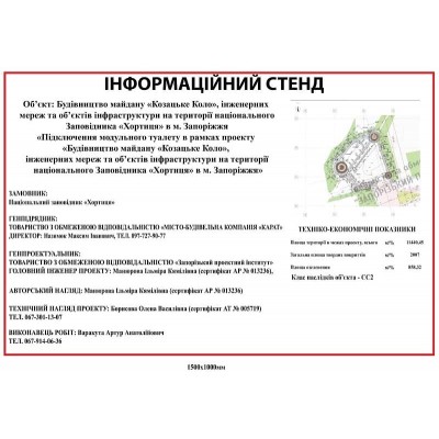 Стенд план выполнения строительства острова Хортица